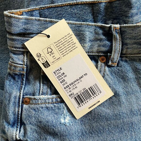 NWT Dr. Denim jeans Echo Wide Leg in Blue Jay high rise straight Revolve 28 - Picture 9 of 13